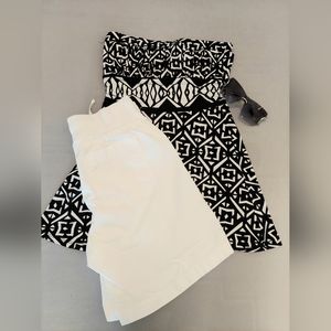2 Pc WHBM XS strapless top fits sz 2-6 & White small Editions cotton shorts